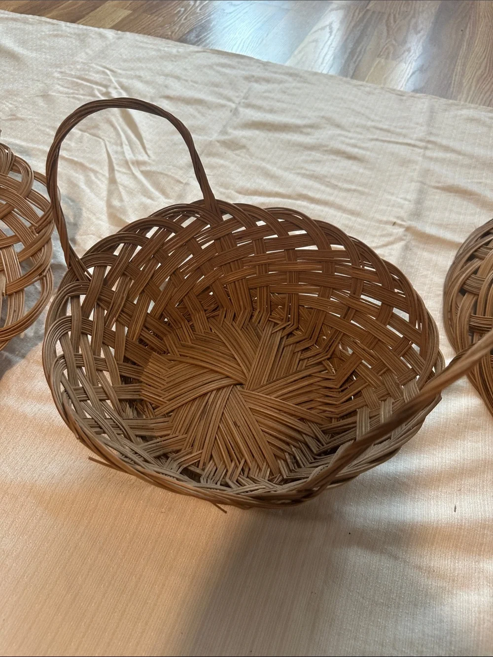 Handwoven Natural Brown Wicker Basket Trio - Home Accents
